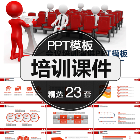 P005-课件培训PPT模板 教育教学报告公开课动态静态PPT模板设计素材